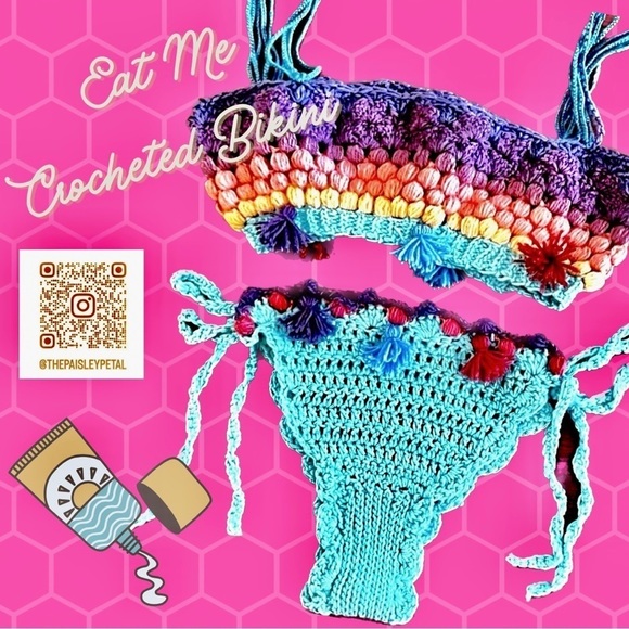 CROCHETED BIKINI WITH TASSELS - Picture 1 of 13